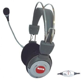 Rock Soft Padded Headphones Headset with Microphone and Volume Control