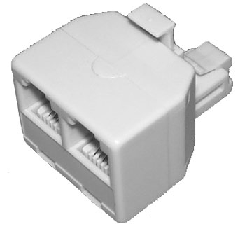 RJ11 Double Adapter 6P4C - Click Image to Close