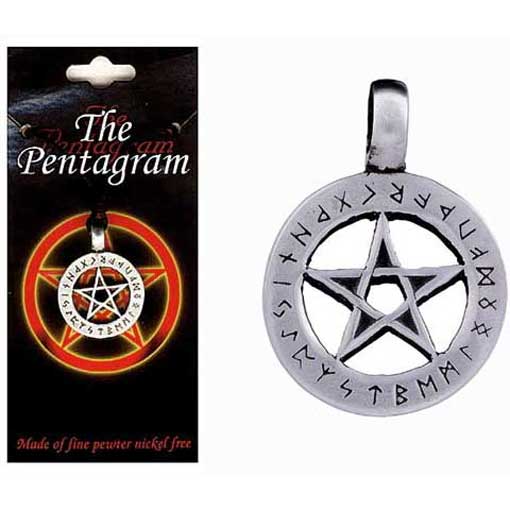 Pewter Pentagram Necklace - Style 09